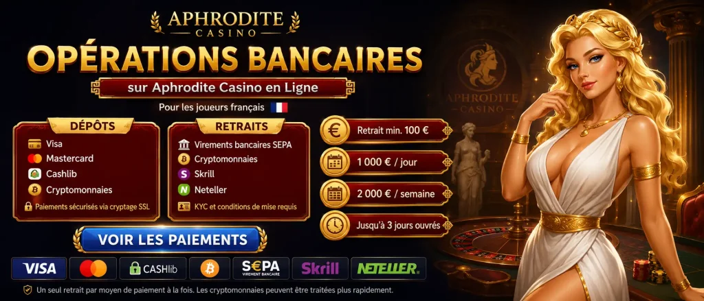 Modes de paiement du casino Aphrodite